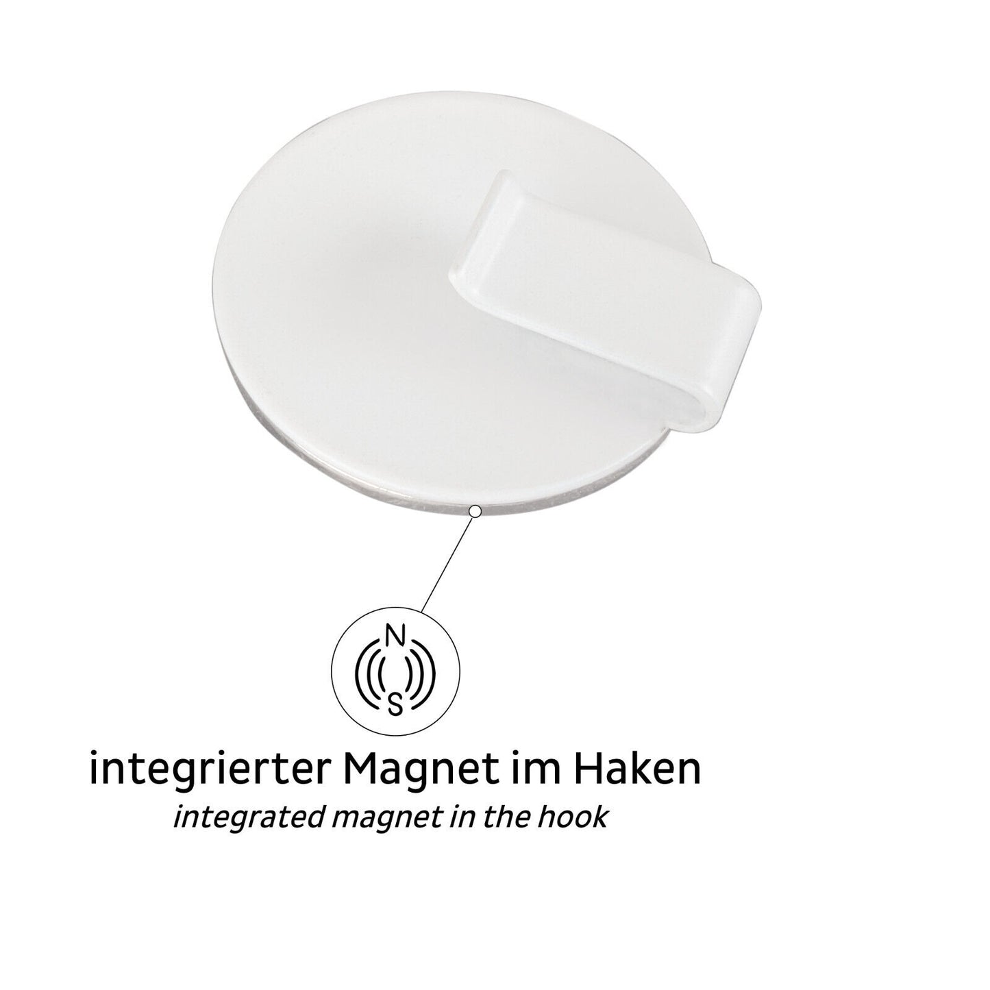 Silwy- Magnet-Haken CLEVER inkl. Metall-Nano-Gel-Pad - White - Black