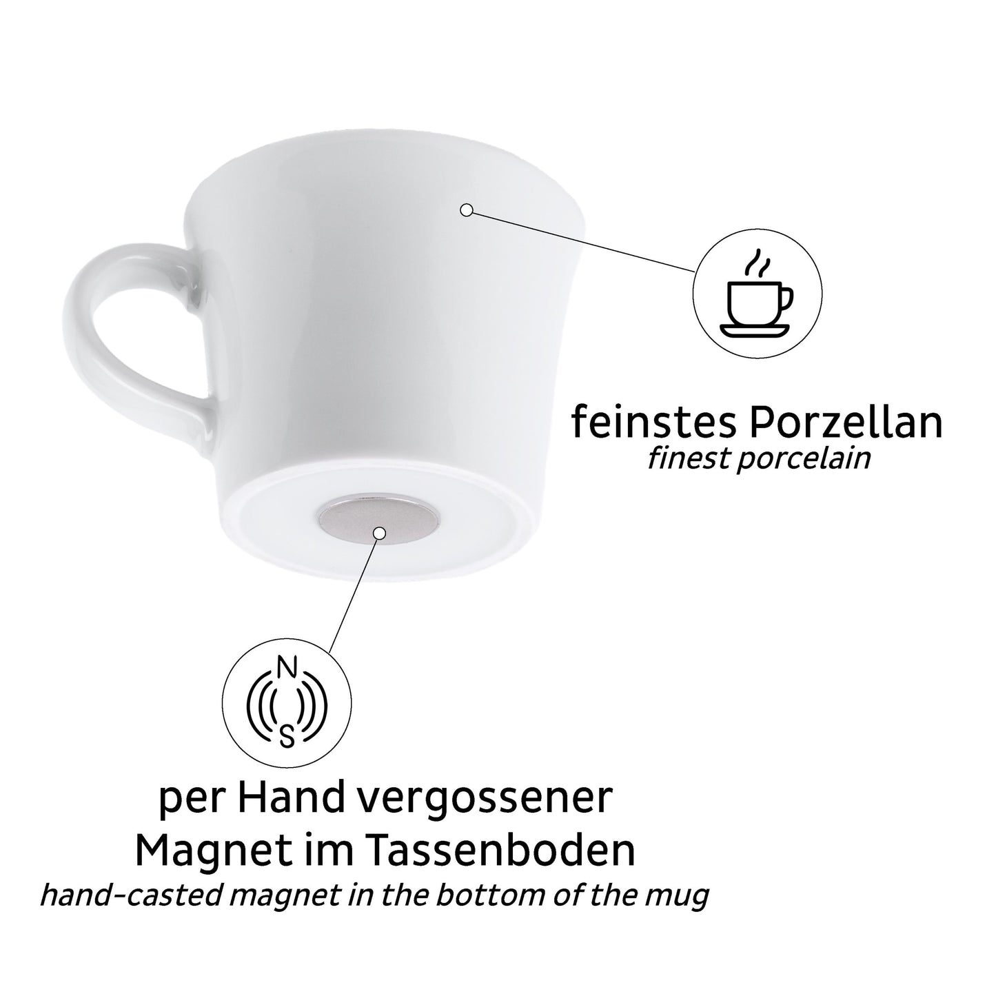 Silwy - Porzellan Magnet-Espressotassen
