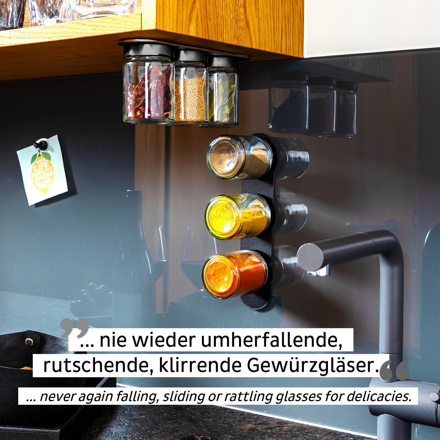 Silwy Magnet Feinkostgewürzgläser 192ml * Black&Classy*