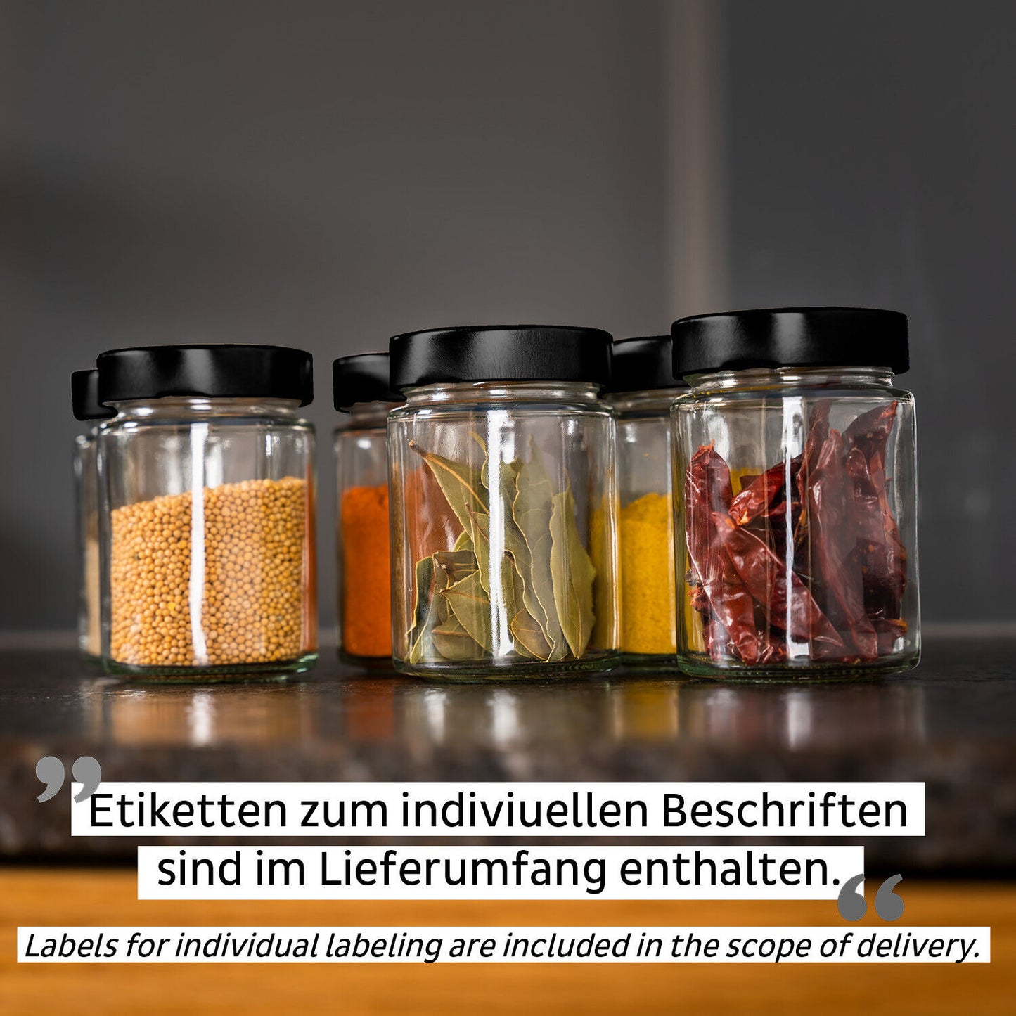 Silwy Magnet Feinkostgewürzgläser 192ml * Black&Classy*
