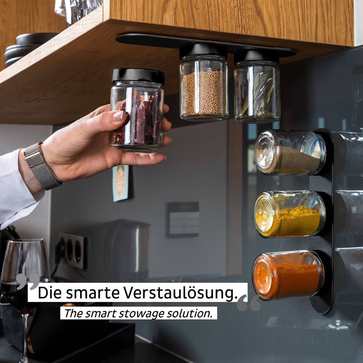 Silwy Magnet Feinkostgewürzgläser 192ml * Black&Classy*