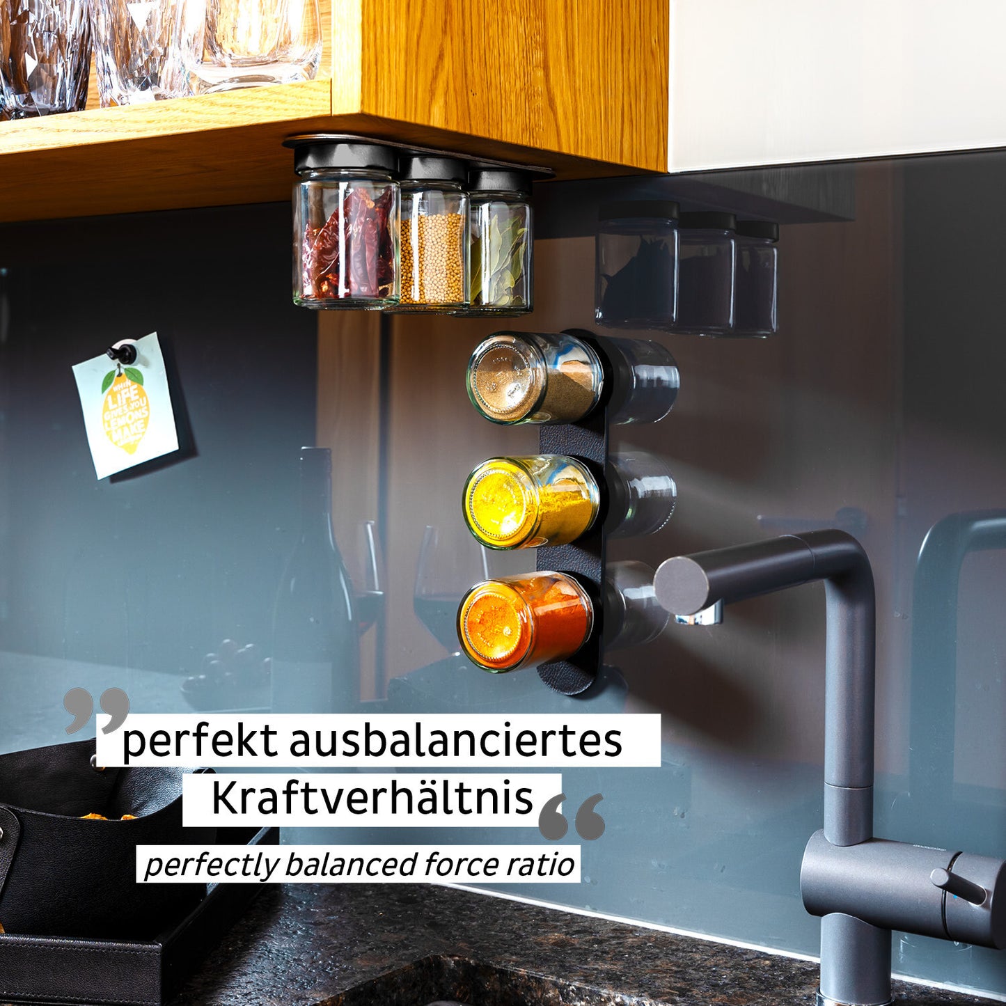 Silwy Magnet Feinkostgewürzgläser 192ml * Black&Classy*