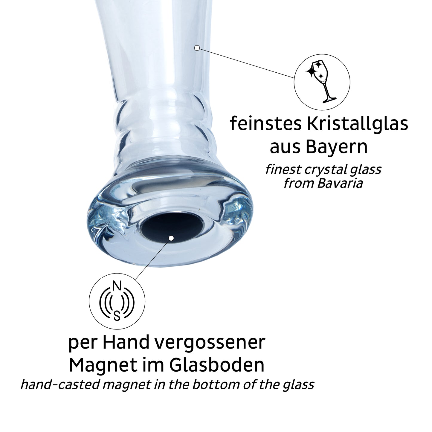 Silwy -Magnet- Kristallglas Wein