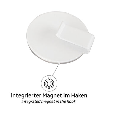 Silwy- Magnet-Haken CLEVER inkl. Metall-Nano-Gel-Pad - White - Black
