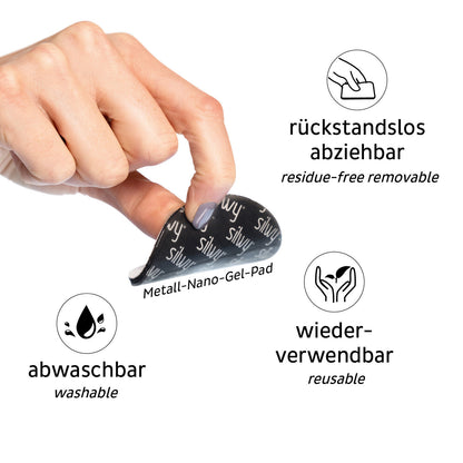 Silwy- Magnet-Haken CLEVER inkl. Metall-Nano-Gel-Pad - White - Black