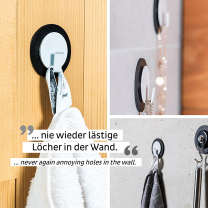 Silwy- Magnet-Haken CLEVER inkl. Metall-Nano-Gel-Pad - White - Black